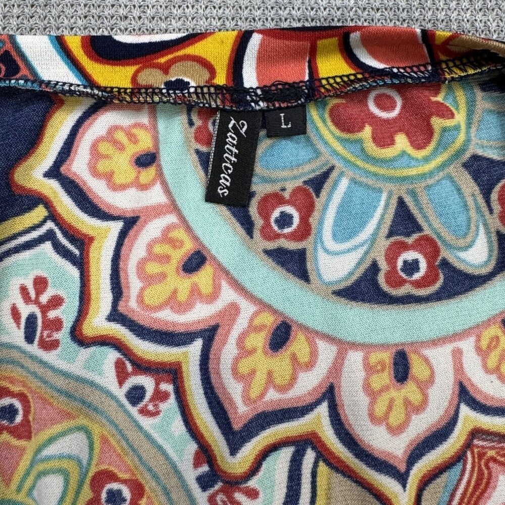 Zattcas Womens Size L Multicolor Mandala Print Sleeveless Belted Maxi Dress Boho - Picture 6 of 12